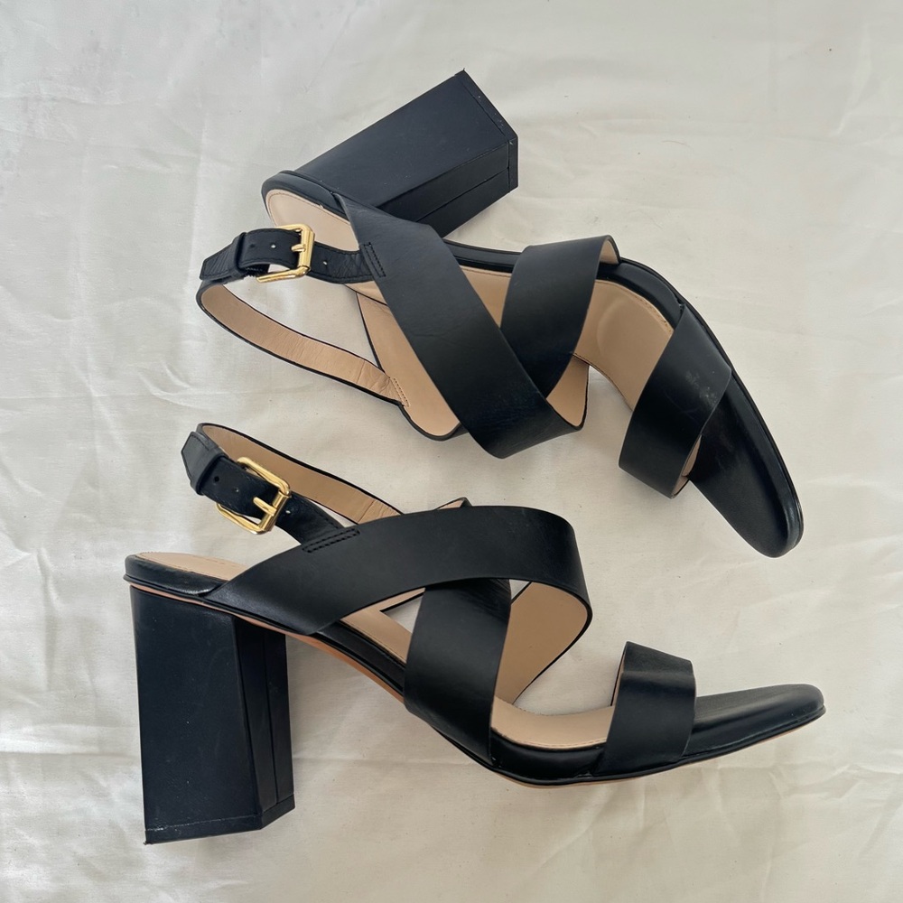 Cole Haan Black Block Heel Sandals Size 10B